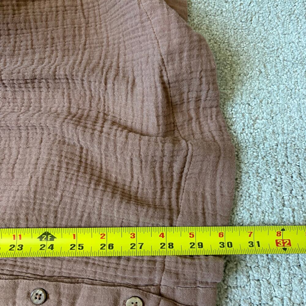 Free People Aperitivo Tunic Top Brown Size XS Oversize Crinkle Cotton Boho - Picture 9 of 9